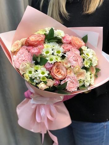 Букет цветов из: Гвоздики, Розы и Хризантемы в Гай-Кодзор