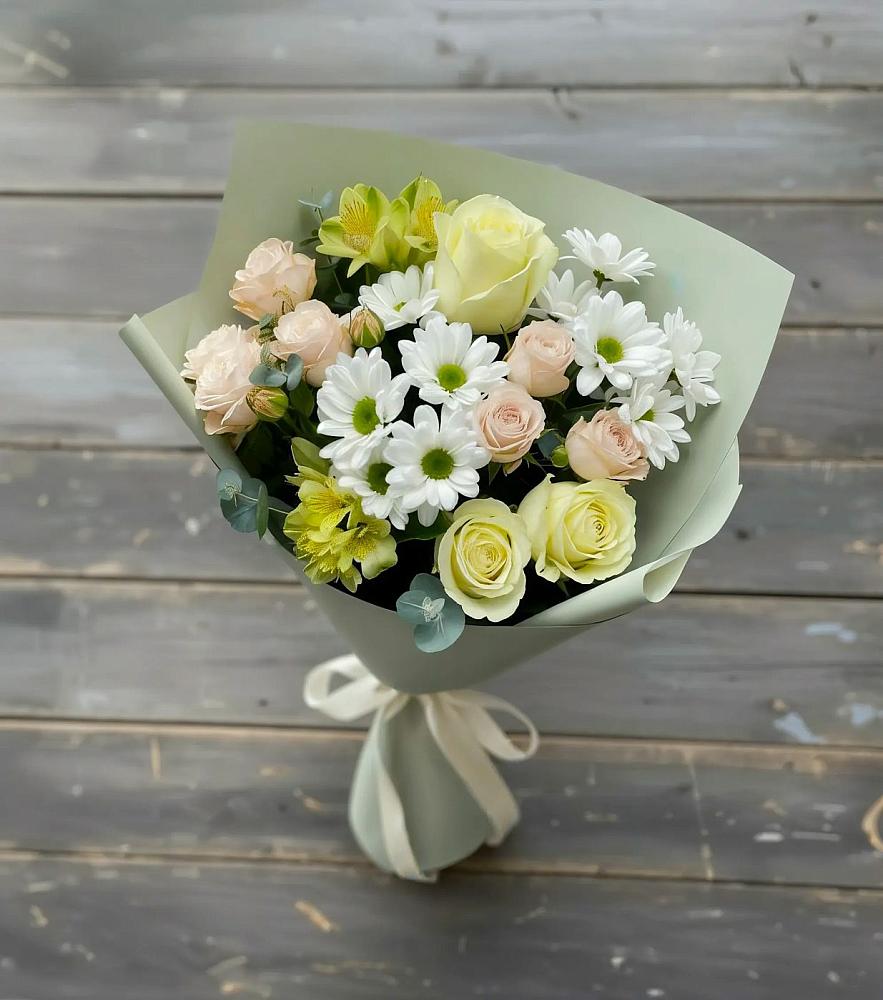 Букет цветов из: Альстромерии, Розы и Хризантемы в Гай-Кодзор