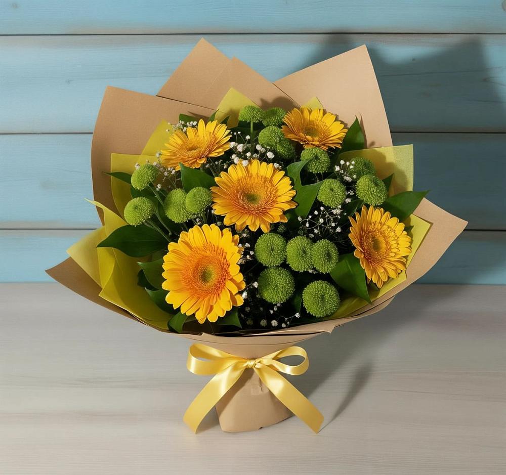 Букет цветов из: Герберы и Хризантемы в Гай-Кодзор
