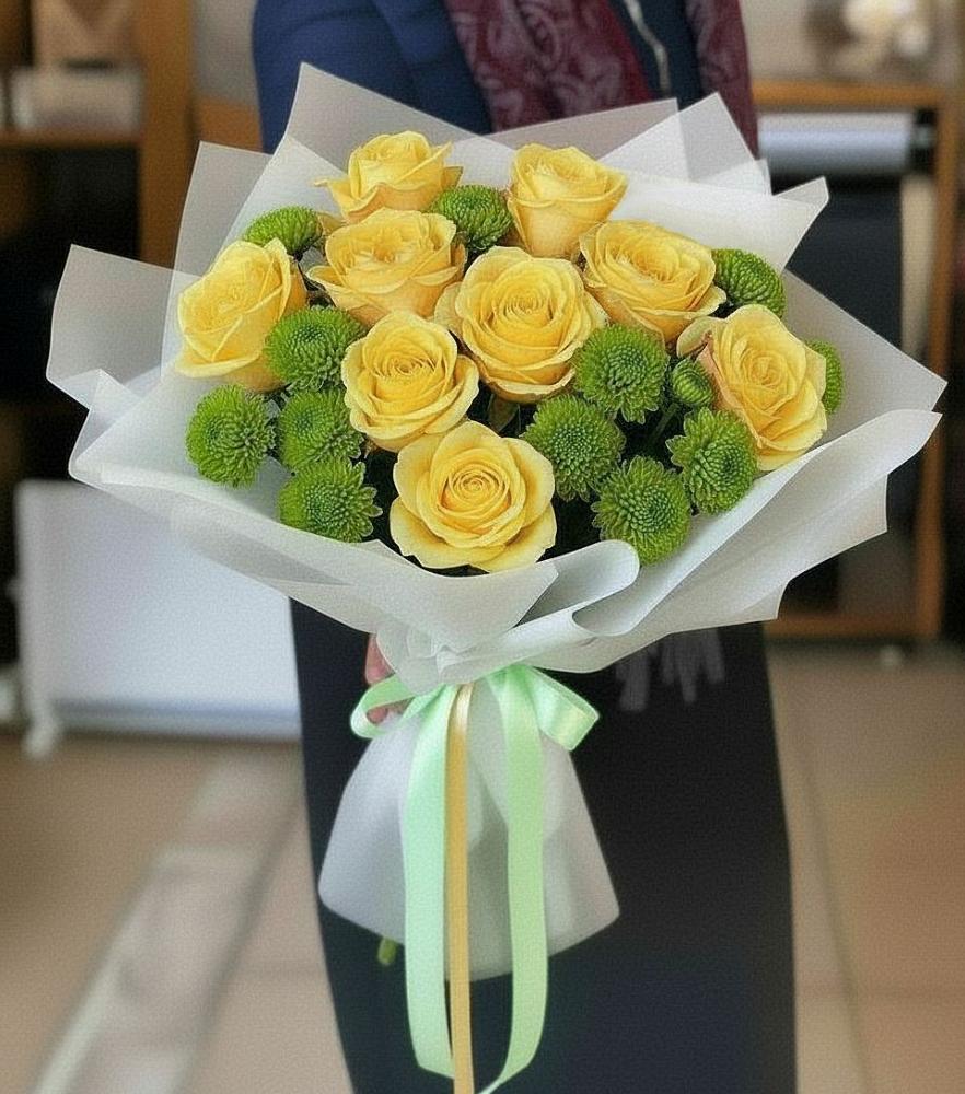 Букет цветов из: Хризантемы и Розы в Гай-Кодзор