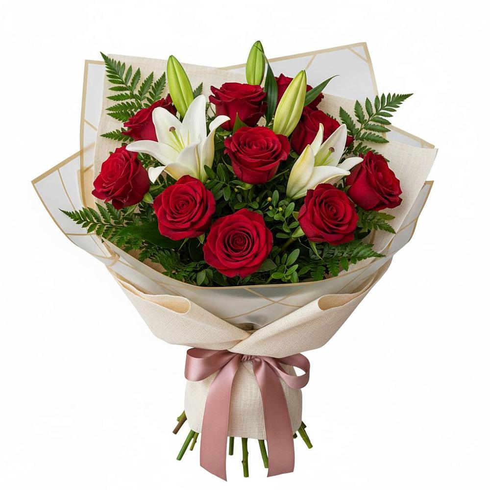 Букет цветов из: Лилии и Розы в Гай-Кодзор