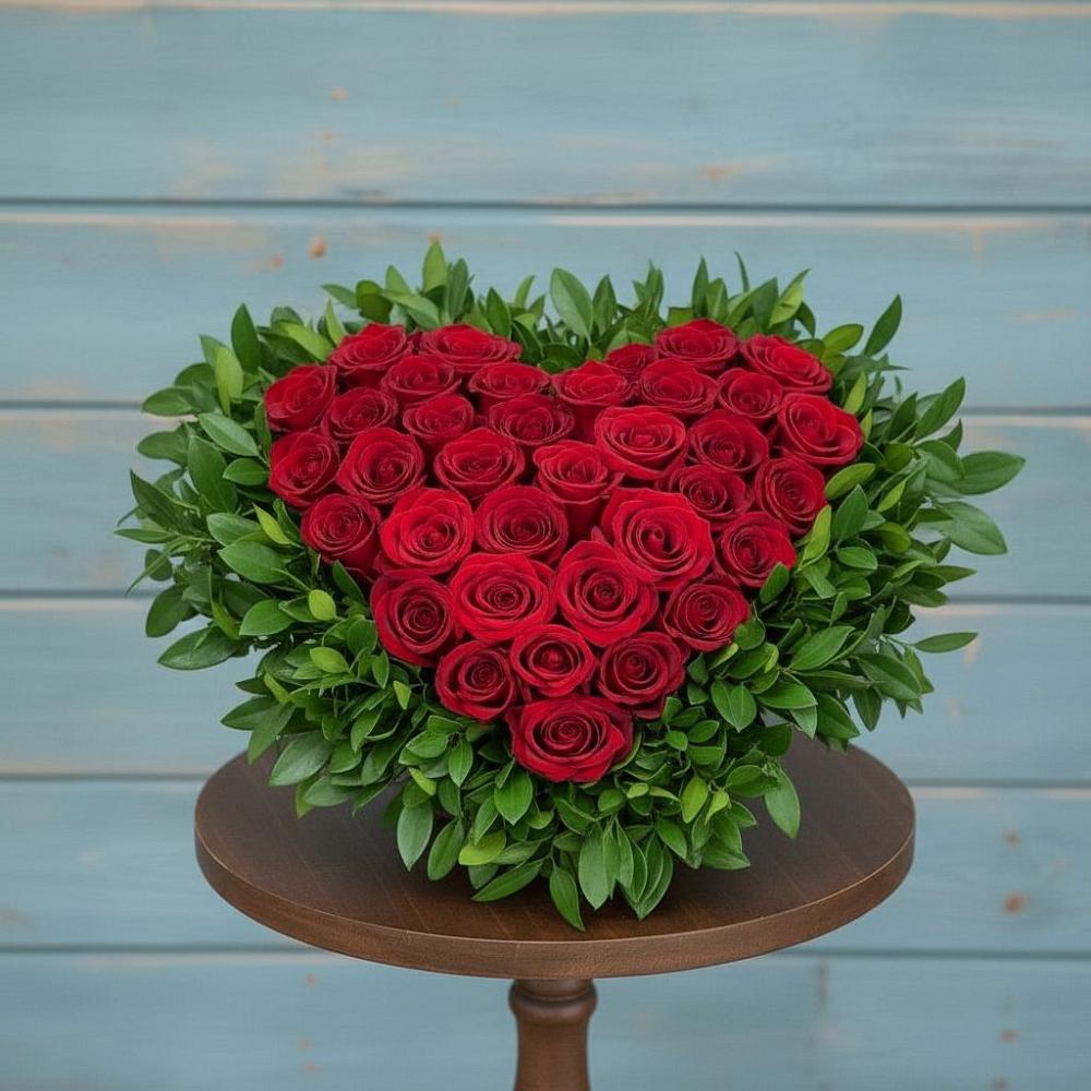 Цветочная композиция из Розы в виде сердца в Гай-Кодзор