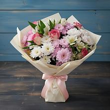 Букет цветов из:  Хризантемы, Альстромерии и Розы в Гай-Кодзор