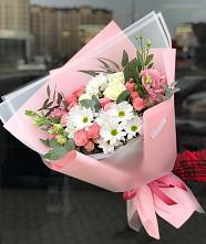 Букет цветов из:  Розы, Лизиантусы и Хризантемы в Гай-Кодзор