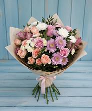 Букет цветов из:  Хризантемы, Розы и Альстромерии #REPLACE_PRED# Гай-Кодзор