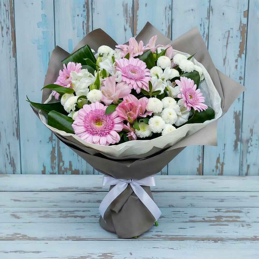 Букет цветов из: Герберы, Альстромерии и Хризантемы в Гай-Кодзор