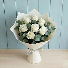 Букет Белые розы в Эвкалипте #REPLACE_PRED# Гай-Кодзор